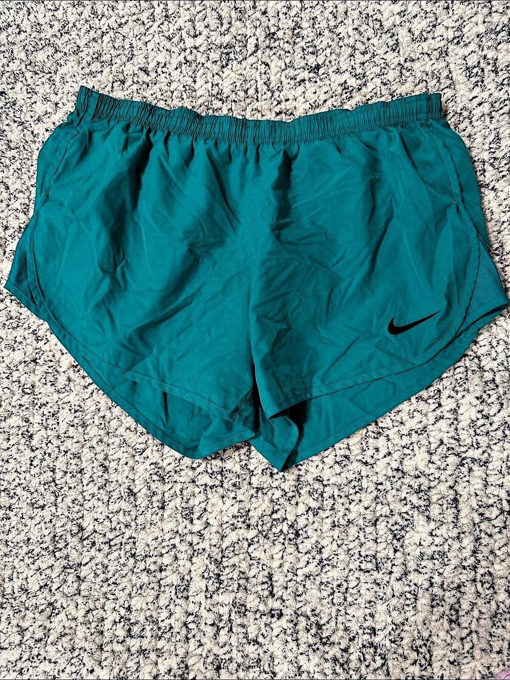 Nike Dri-FIT Running Shorts with Back Zipper Pocket Teal Blue Size Large